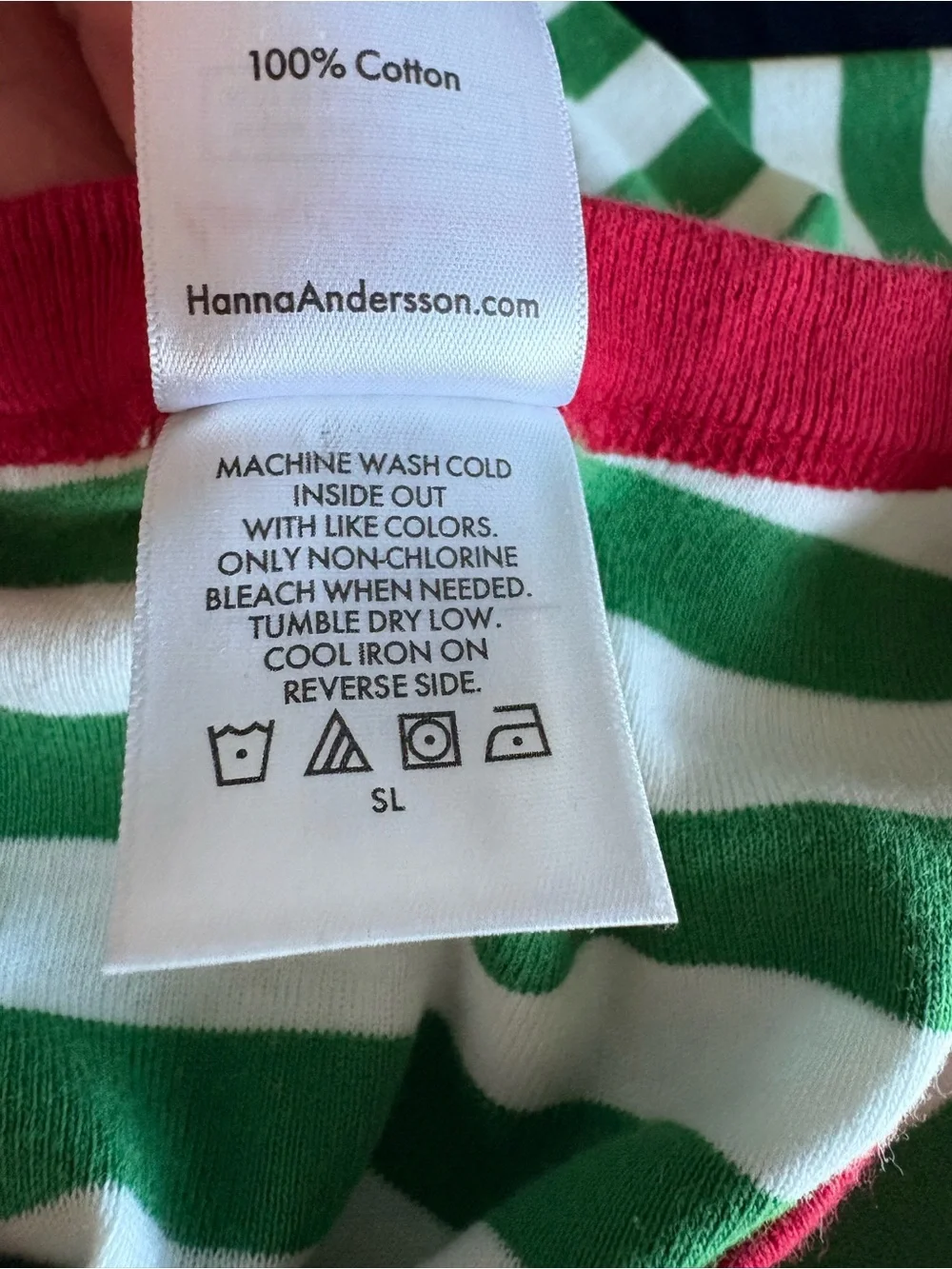 Hanna Andersson Striped Long John Pajamas Holiday Christmas Green Sz 160
